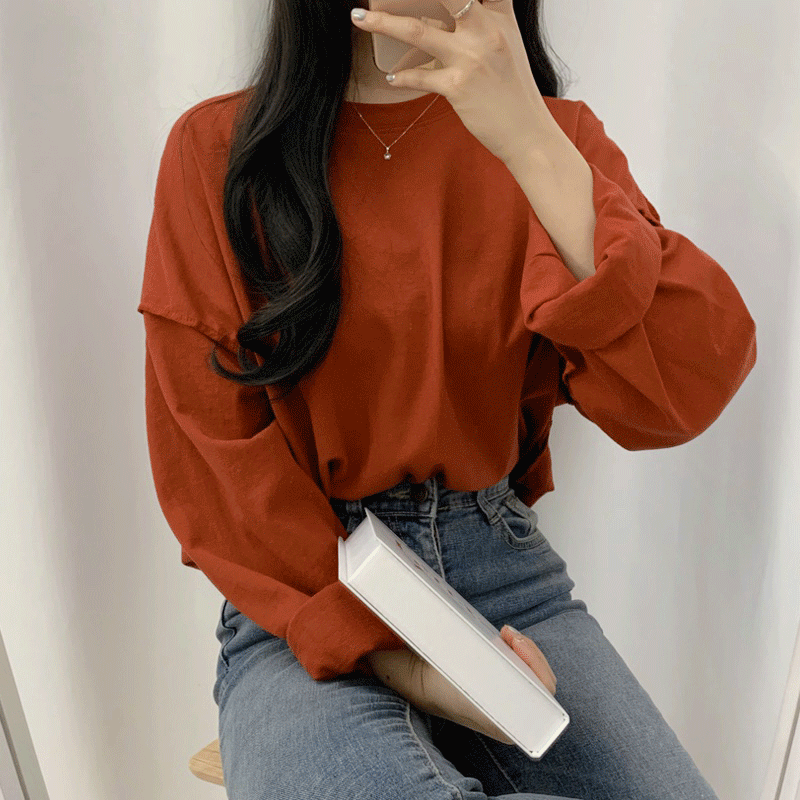 [무료배송] 프리 데끼 오버핏 긴팔 티셔츠 (5color)